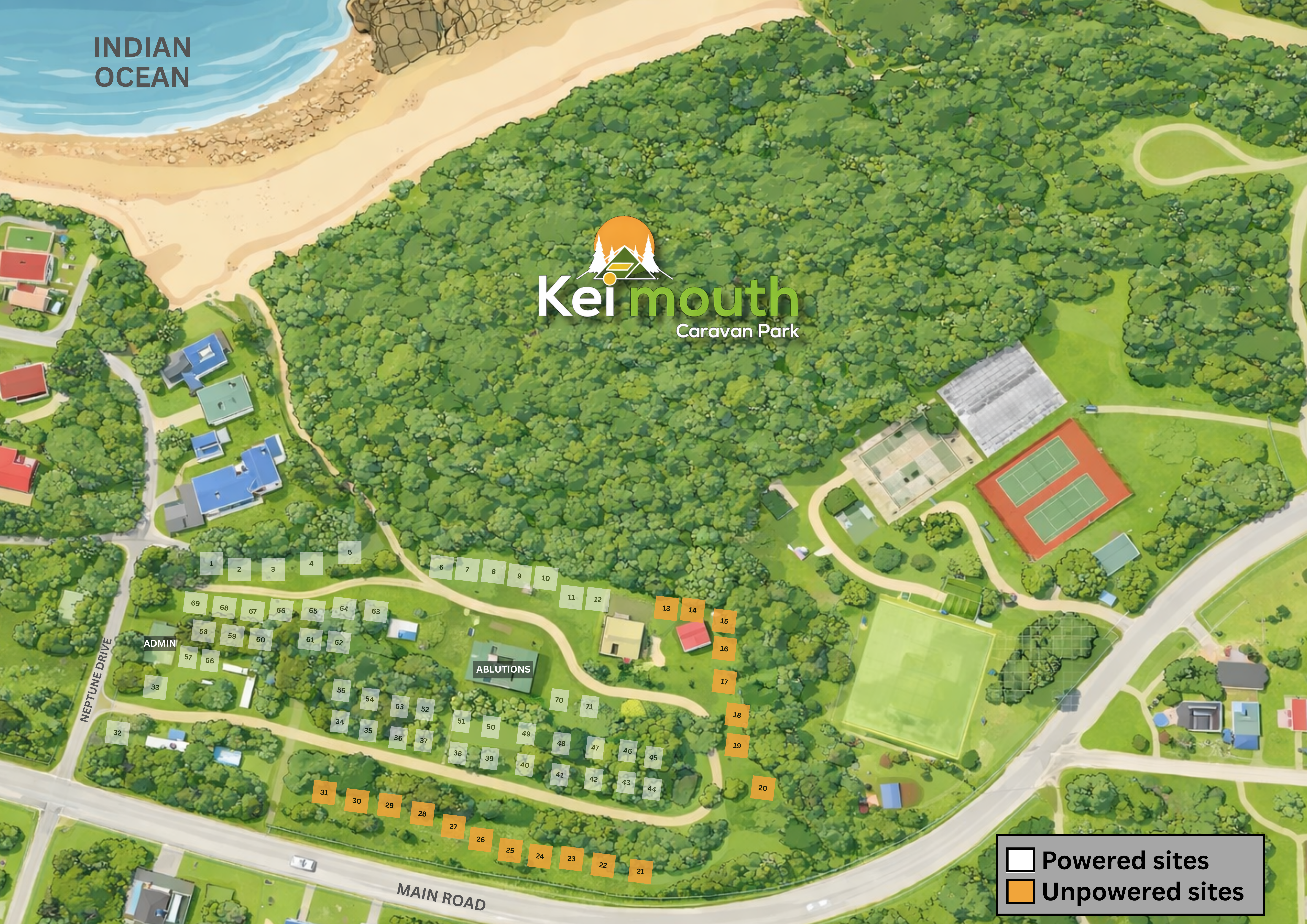 Kei Mouth Caravan Park Map